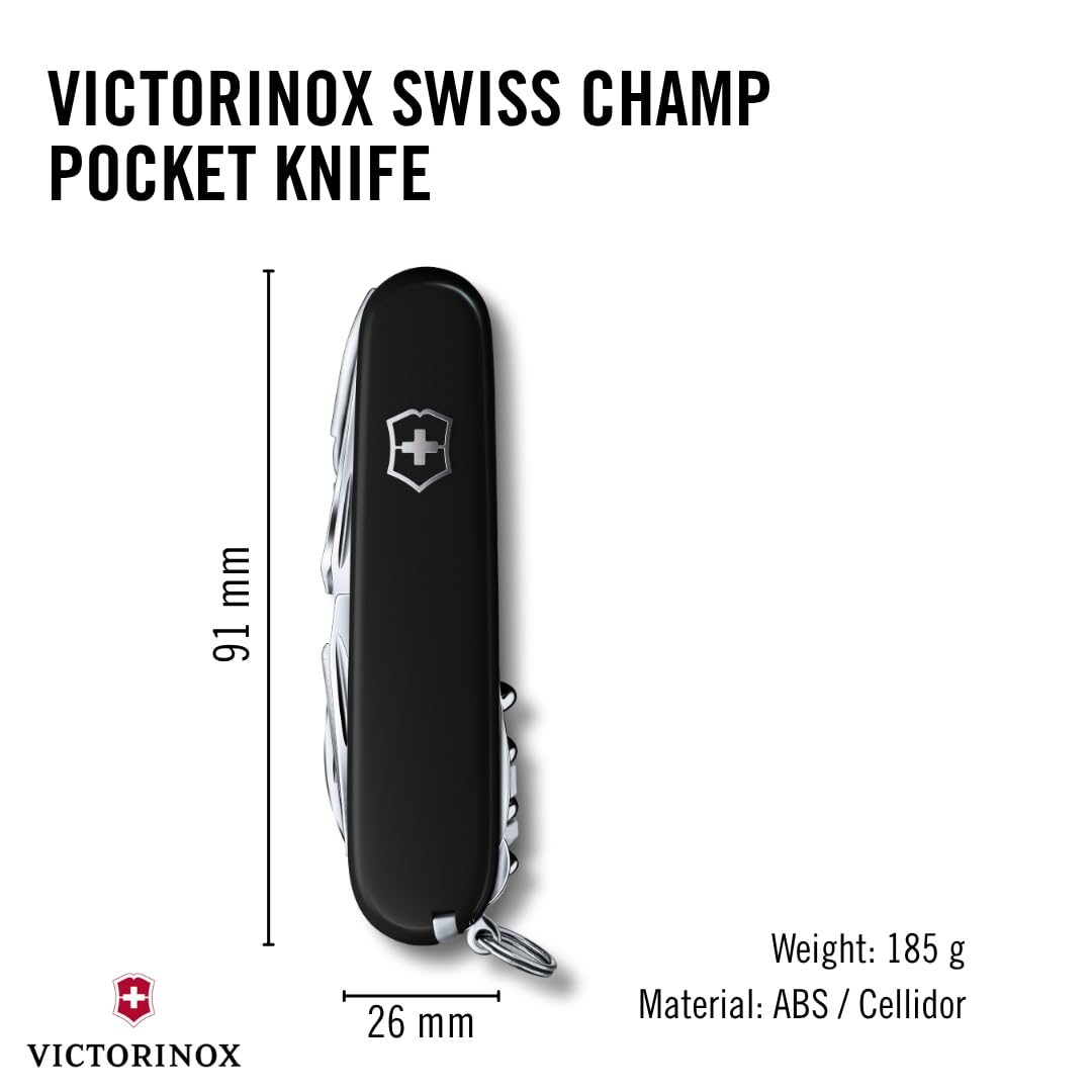 Victorinox 1.6795.3 Swiss Champ (33) Çakı, Siyah : Amazon.com.tr